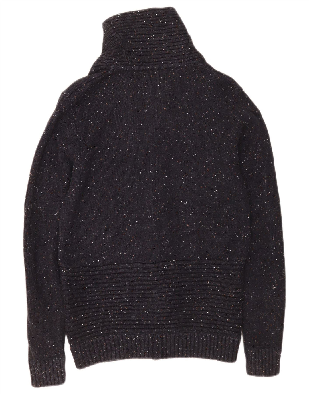 Suéter cardigã masculino Jack & Jones pequeno algodão manchado azul marinho