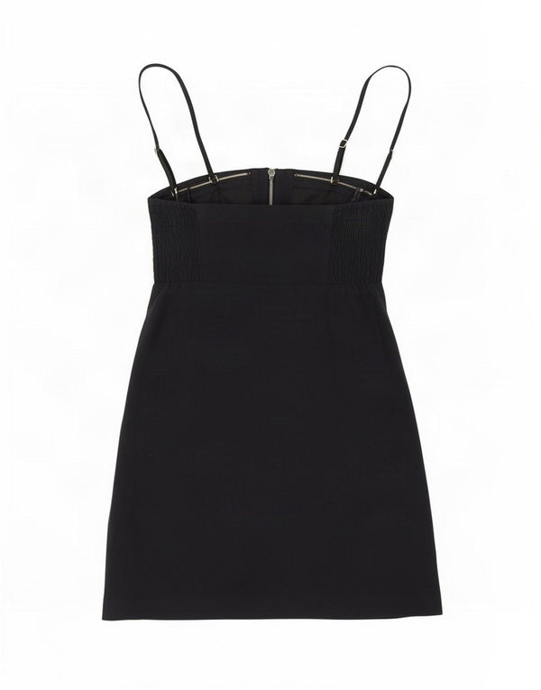 Vestido feminino sem mangas Abercrombie & Fitch Reino Unido 4 XS linho preto