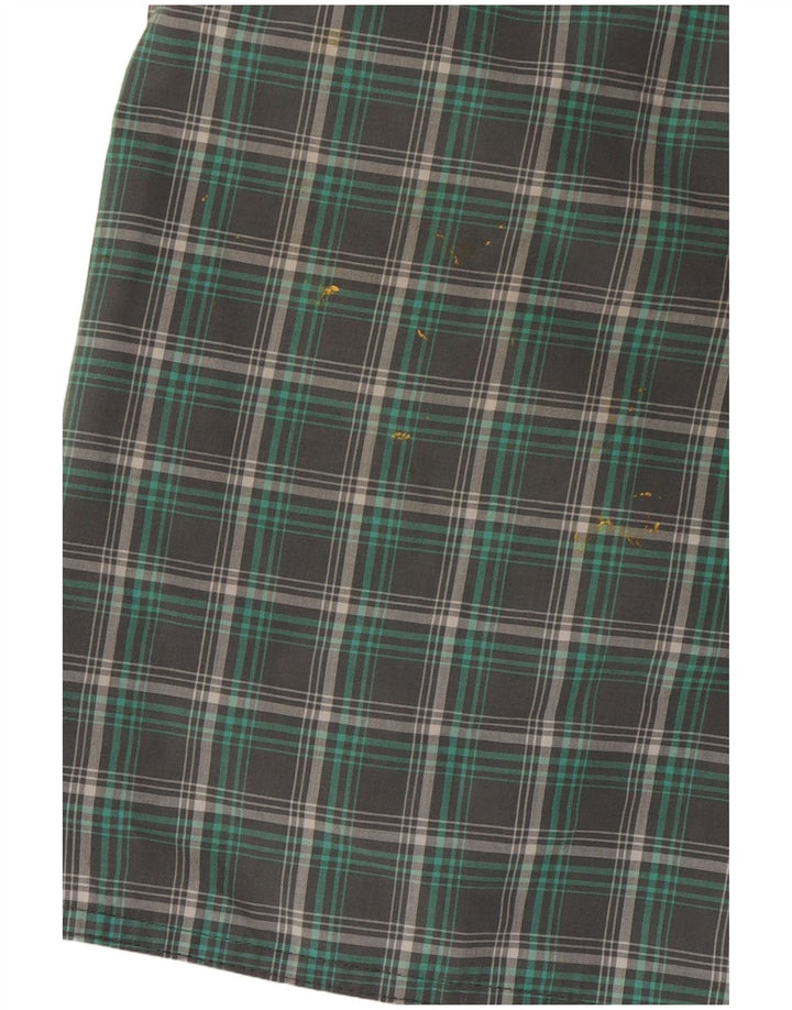 Adidas Mens Natação Shorts Poliéster Xadrez Verde Médio