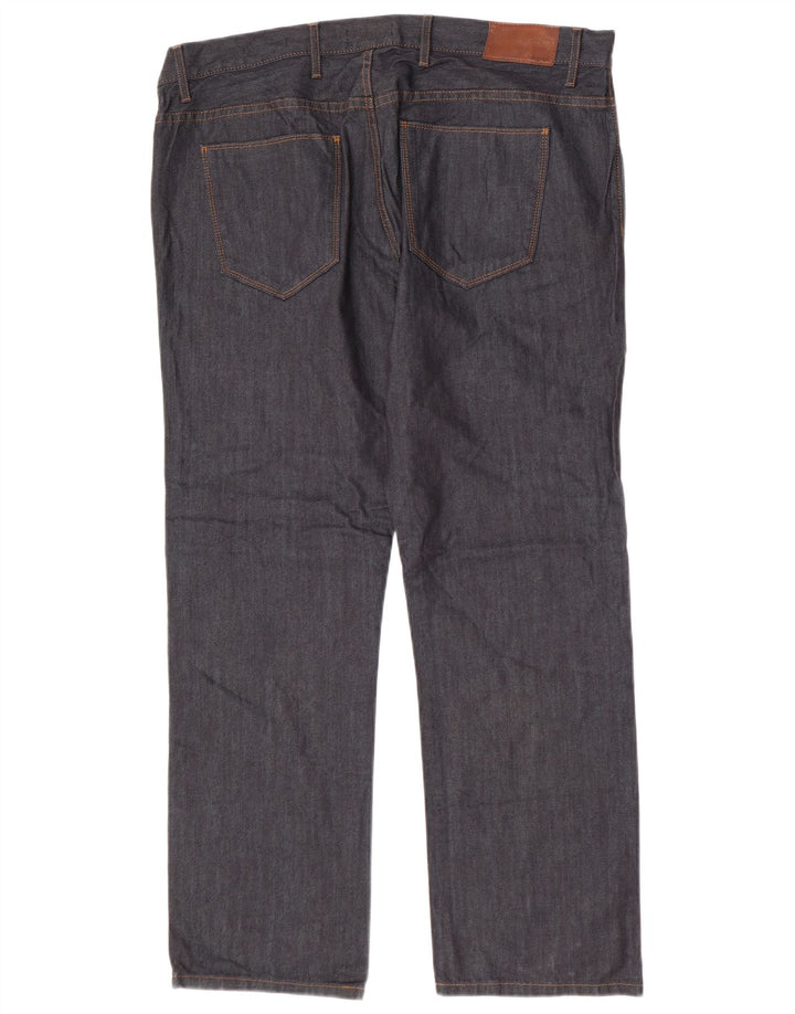 Marks & Spencer Masculino Autograph Straight Jeans W40 L31 Azul Marinho Algodão