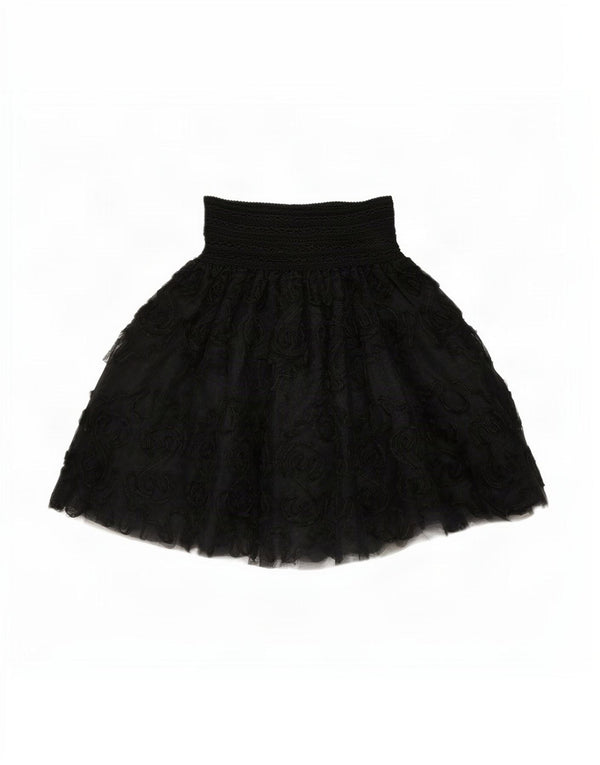 Saia tutu feminina de cintura alta Blumarine IT 40 pequena W26 preta paisley