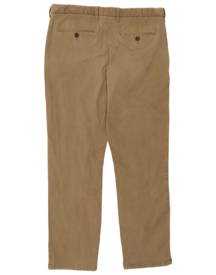 Calça chino masculina Marks & Spencer de ajuste regular W36 L31 algodão cáqui