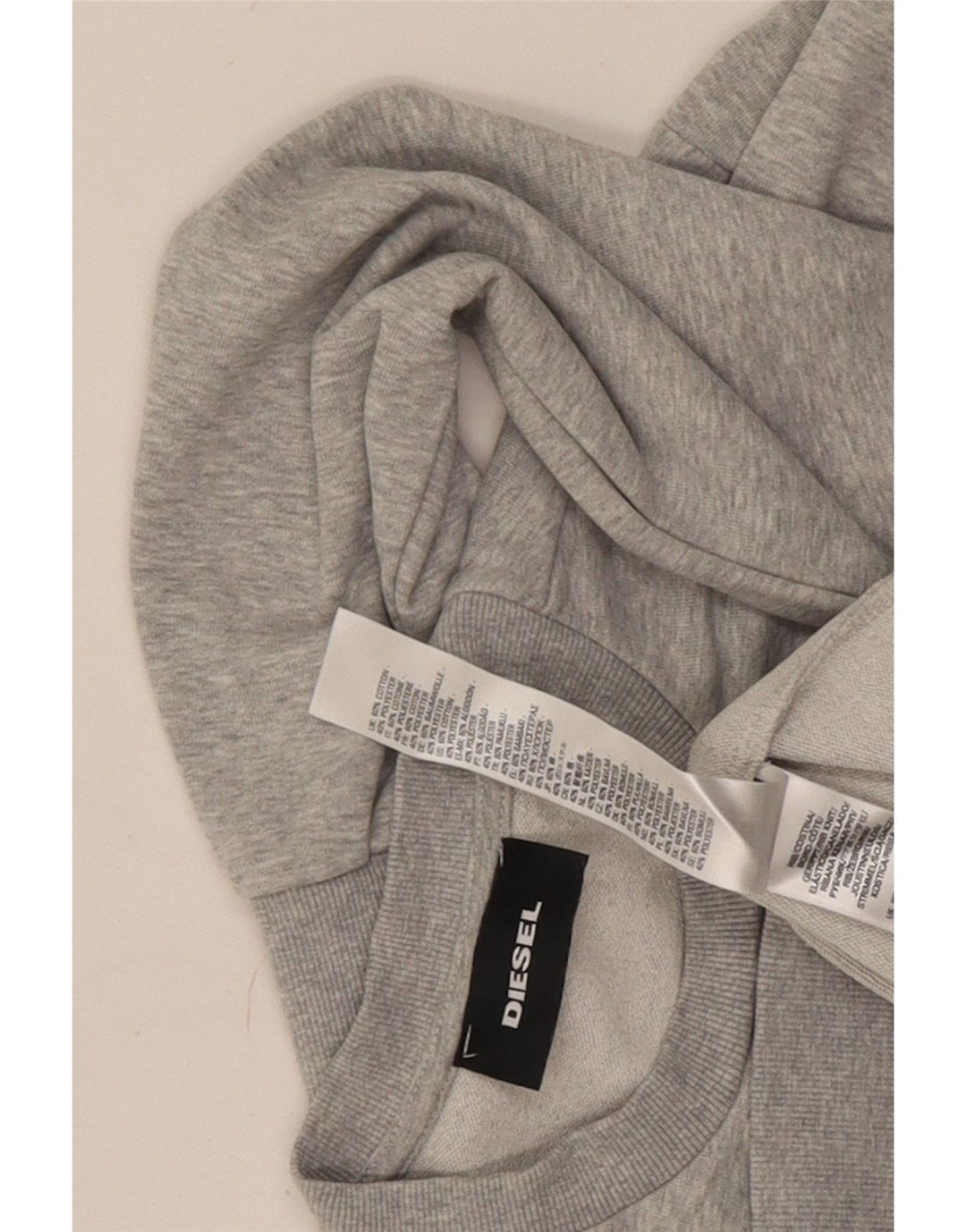 Diesel masculino moletom gráfico jumper grande algodão manchado cinza