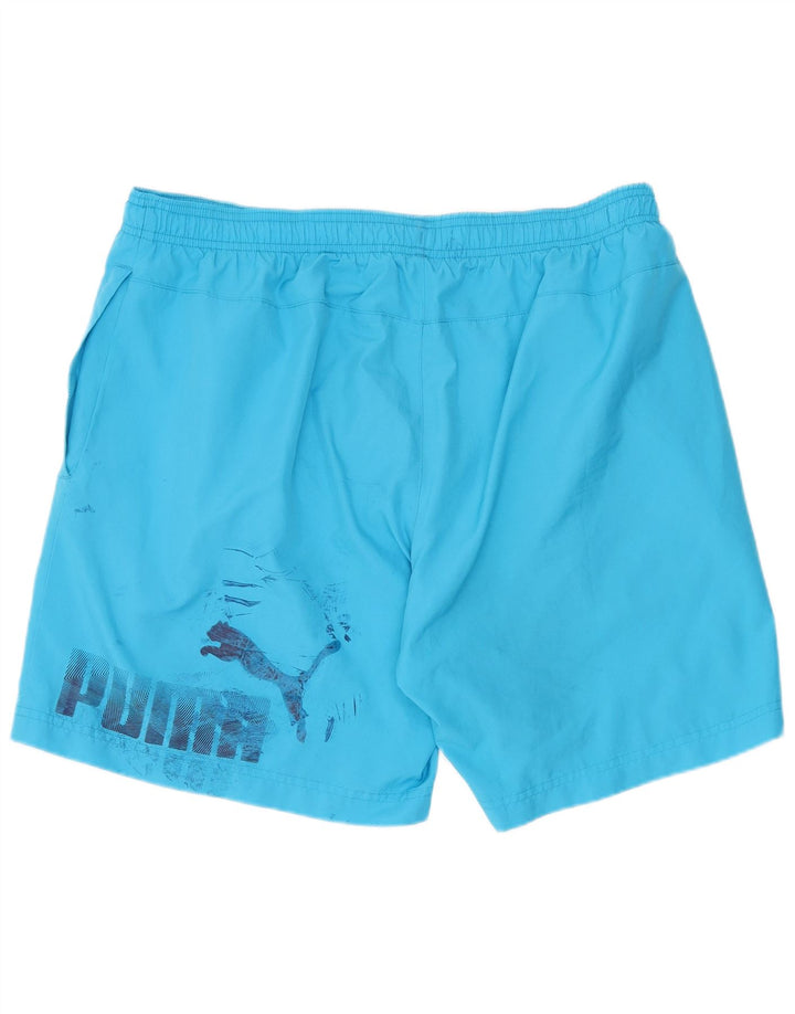 Shorts de natação masculinos Puma Graphic grande azul poliéster