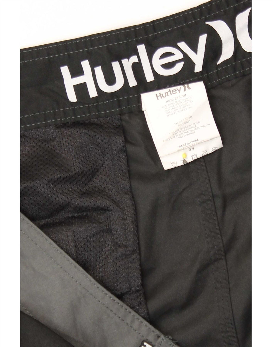 Shorts de natação masculino Hurley grande poliéster colorblock preto