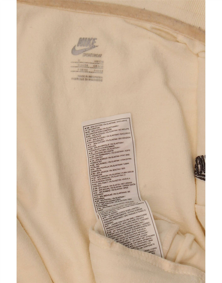 Nike Womens Tracksuit Top Jacket UK 8/10 Pequeno Algodão Branco