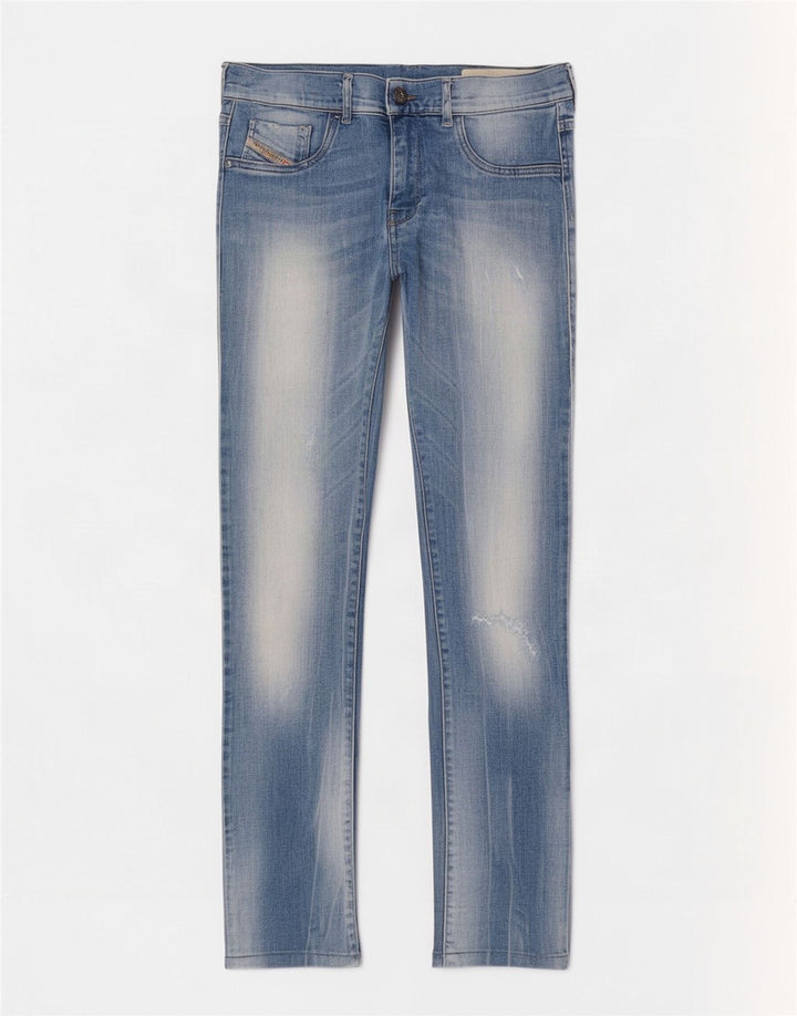 Diesel feminino super slim jeans desgastado W29 L28 algodão azul