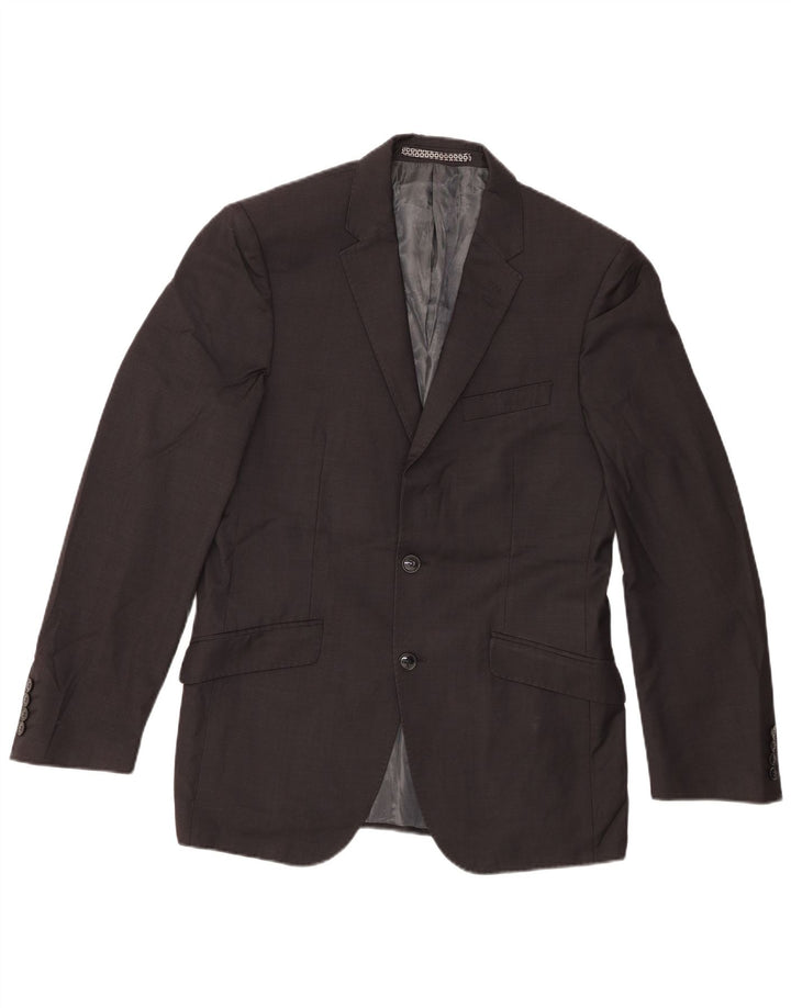 Jaqueta blazer masculina de 2 botões Marks & Spencer Reino Unido 38 cinza médio lã nova