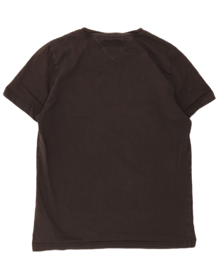 Tommy Hilfiger Camiseta masculina gráfica Top médio algodão preto
