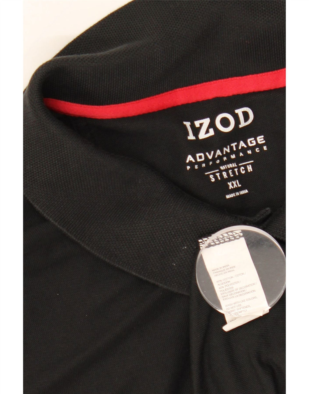 Camisa polo masculina IZOD 2XL algodão preto