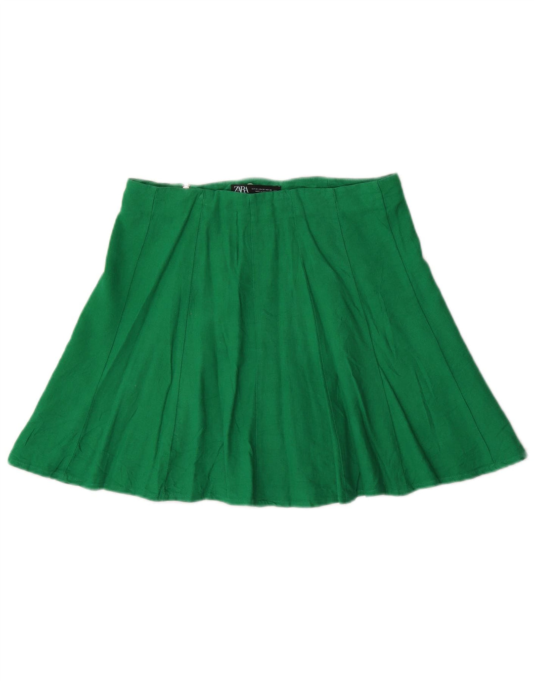 Mini saia feminina Zara XS W24 linho verde