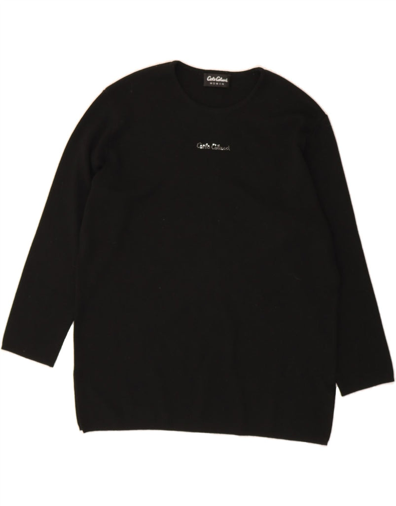 CARLO COLUCCI Womens Crew Neck Jumper Sweater EU 40 Medium Black Vintage Carlo Colucci and Second-Hand Carlo Colucci from Messina Hembry 