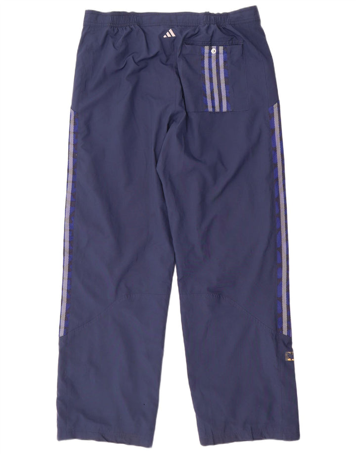 Calça impermeável masculina Adidas grande poliéster azul marinho