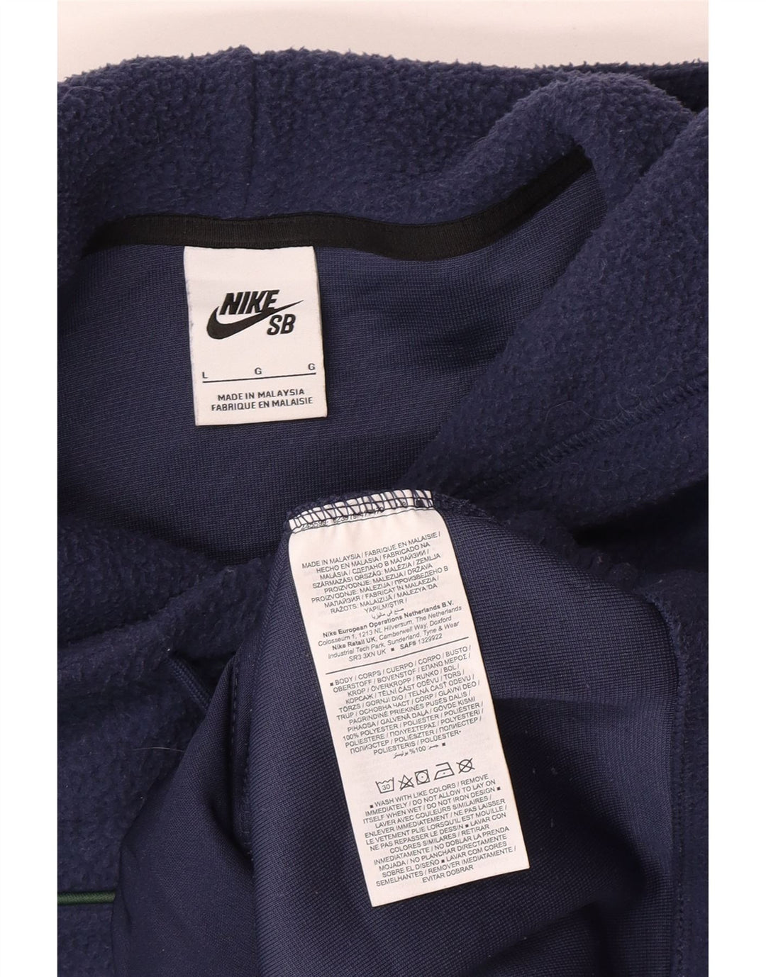 Jumper de lã com capuz masculino Nike grande poliéster azul marinho