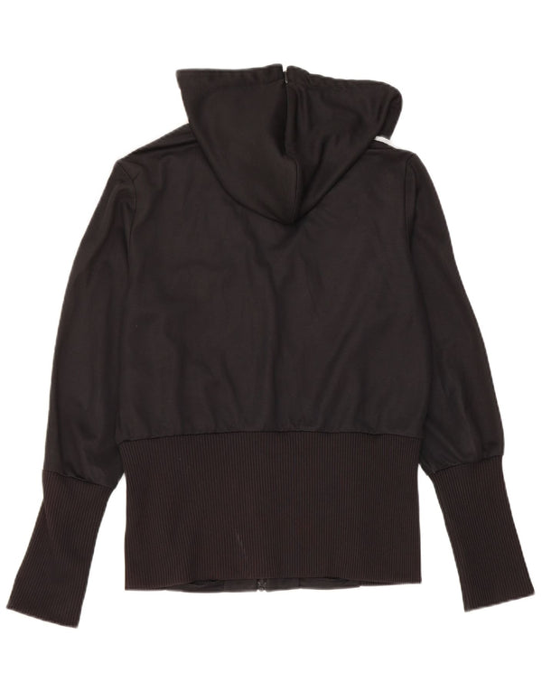 Adidas Womens Zip Hoodie Sweater UK 18 XL Black Polyester