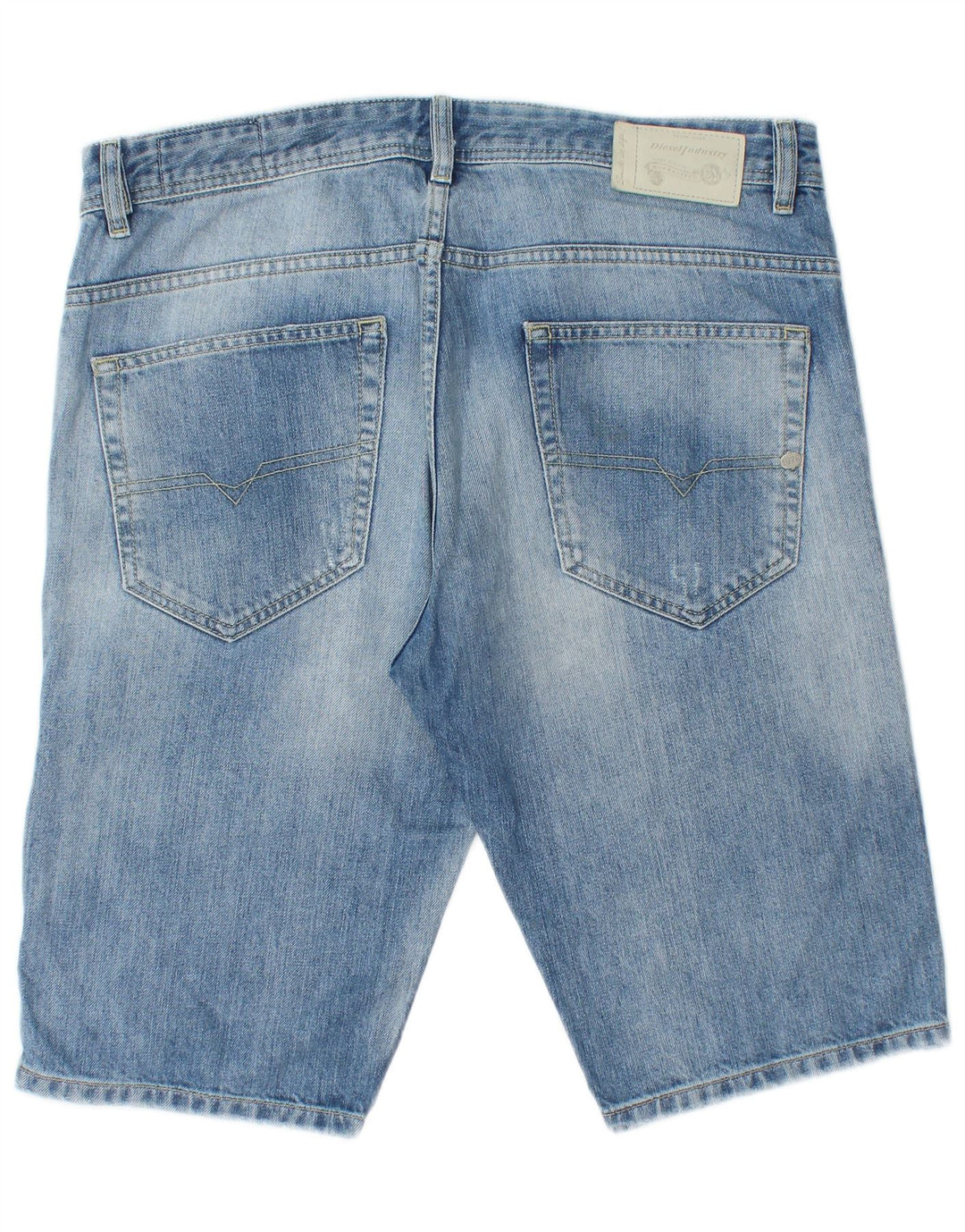 Shorts jeans masculino DIESEL desgastado W34 grande algodão azul