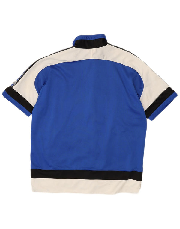 Jaqueta de agasalho gráfico Champion Boys 13-14 anos XL azul colorblock
