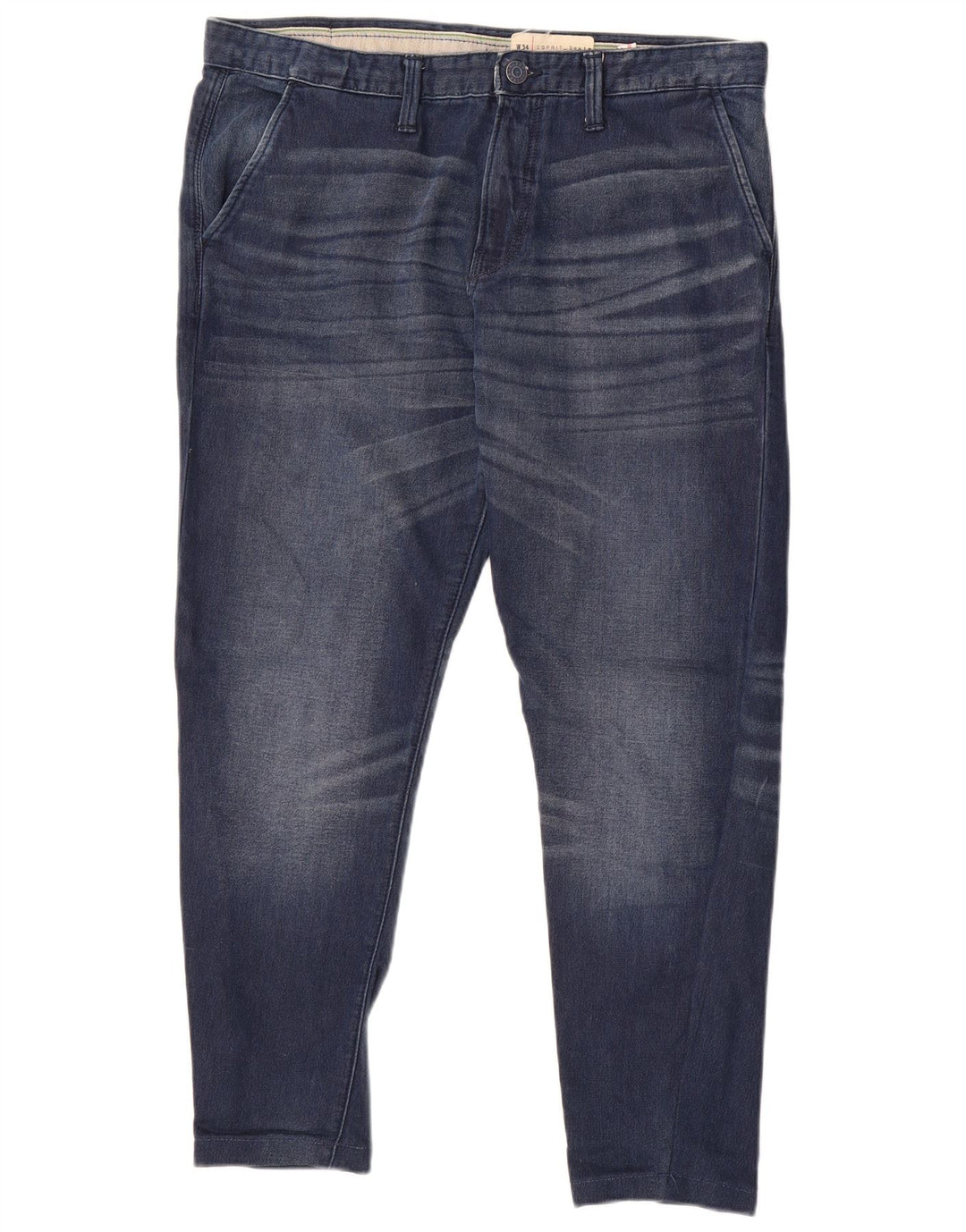 ESPRIT Calça jeans masculina cônica W34 L27 algodão azul