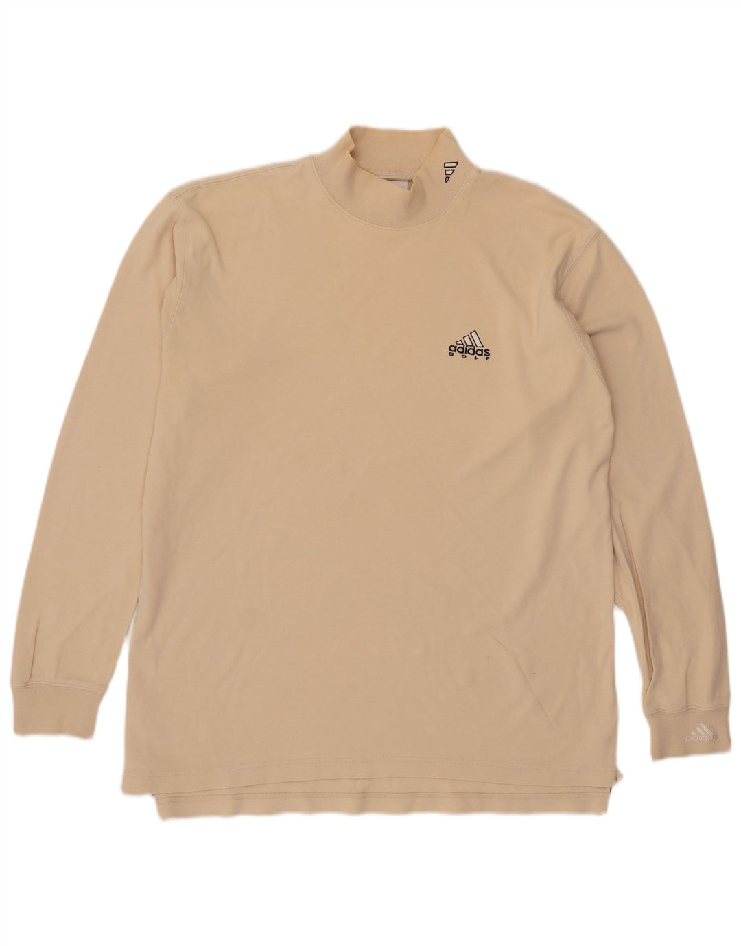 Adidas Mens Top Manga Longa UK 38/40 Algodão Bege Médio