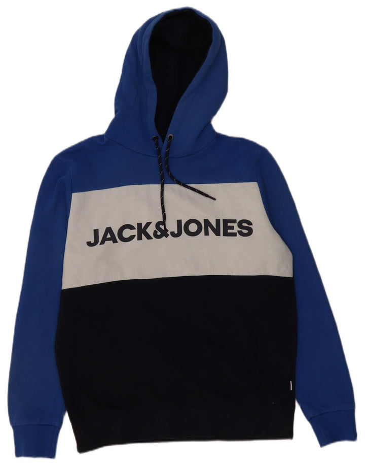 Jack & Jones moletom com capuz masculino gráfico médio bloco colorido multicolorido