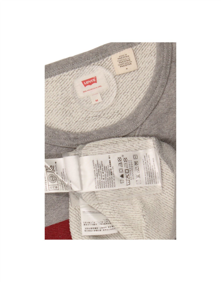 LEVI'S moletom gráfico masculino jumper médio algodão cinza