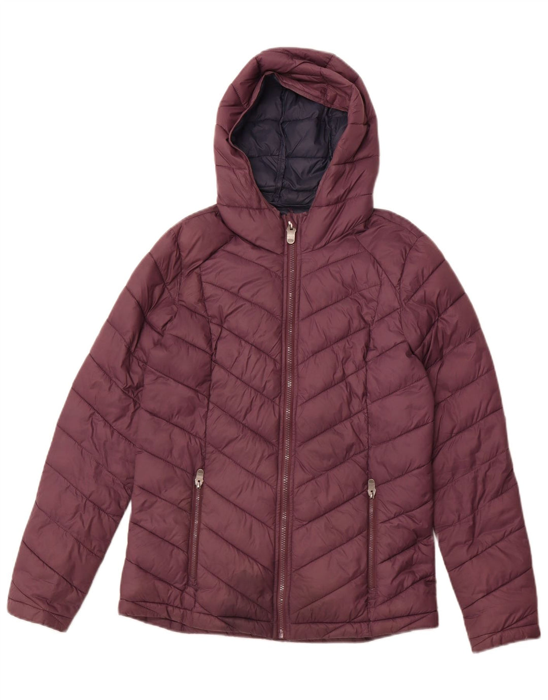 Jaqueta acolchoada com capuz feminina FAT FACE UK 10 pequena marrom nylon