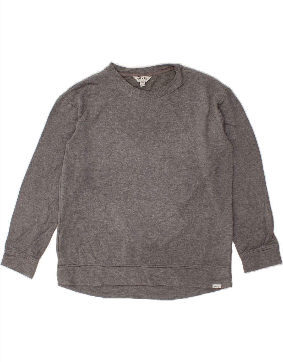 ORVIS Womens Oversized Sweatshirt Jumper UK 10 Small Grey Modal Vintage Orvis and Second-Hand Orvis from Messina Hembry 