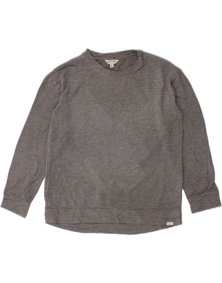 ORVIS Womens Oversized Sweatshirt Jumper UK 10 Small Grey Modal Vintage Orvis and Second-Hand Orvis from Messina Hembry 