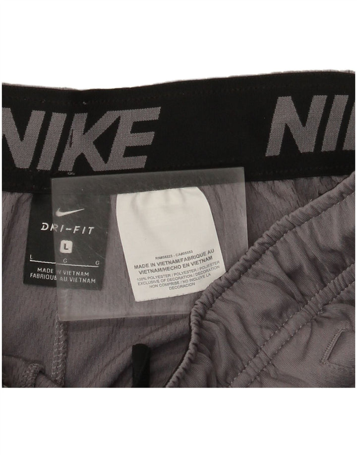 Shorts esportivos gráficos Nike Dri Fit masculino grande poliéster cinza