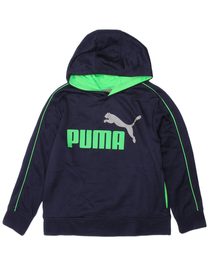Jumper com capuz gráfico PUMA Boys 7-8 anos pequeno azul marinho poliéster
