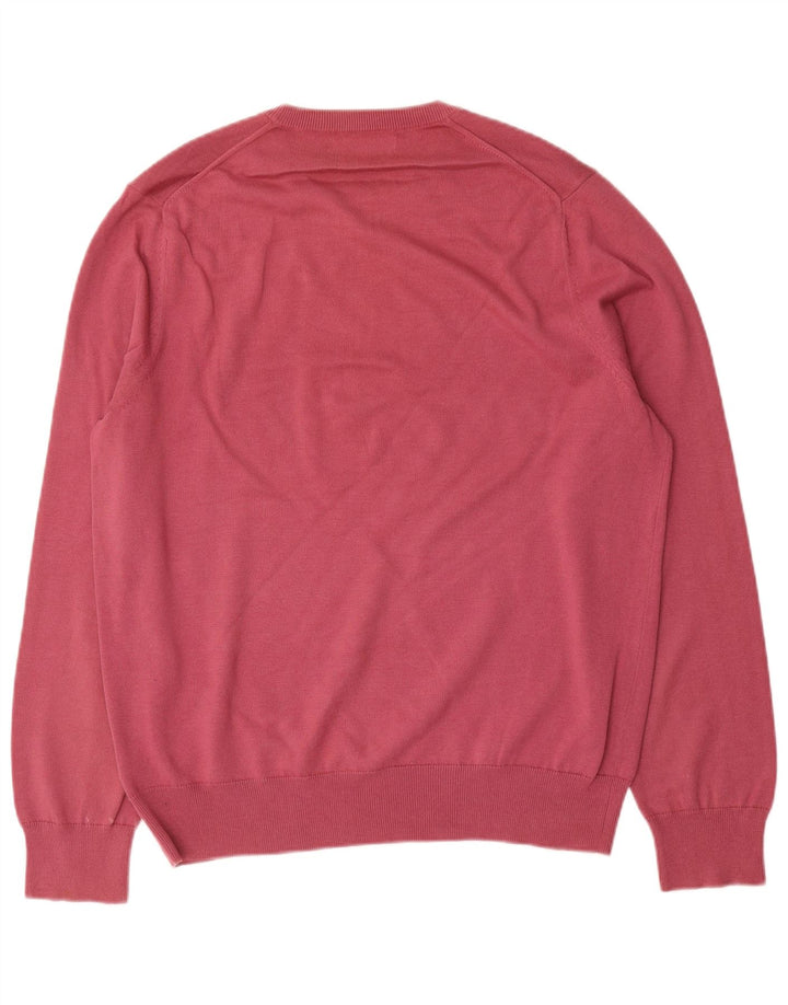 Suéter masculino Marks & Spencer com gola redonda, grande algodão vermelho