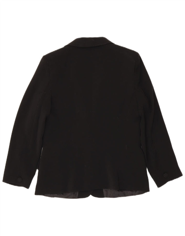 Luisa Spagnoli Jaqueta blazer feminina com 2 botões IT 46 grande poliéster preto