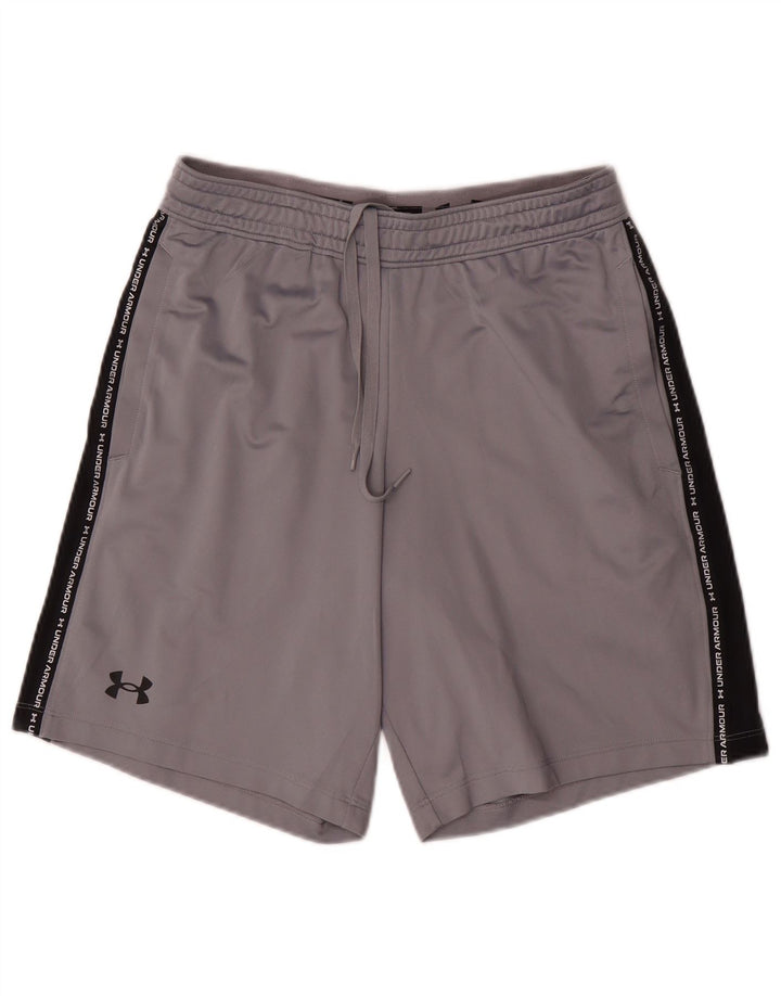 Under Armour Mens Graphic Sport Shorts Médio Cinza Colourblock Poliéster