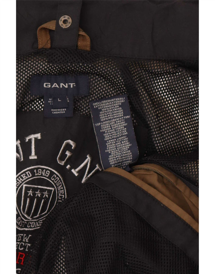 Jaqueta de chuva masculina Gant UK 40 grande nylon azul marinho