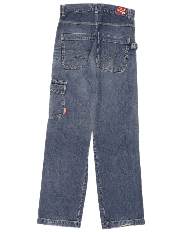 Meltin' Pot Masculino Cargo Straight Jeans W31 L31 Azul Algodão
