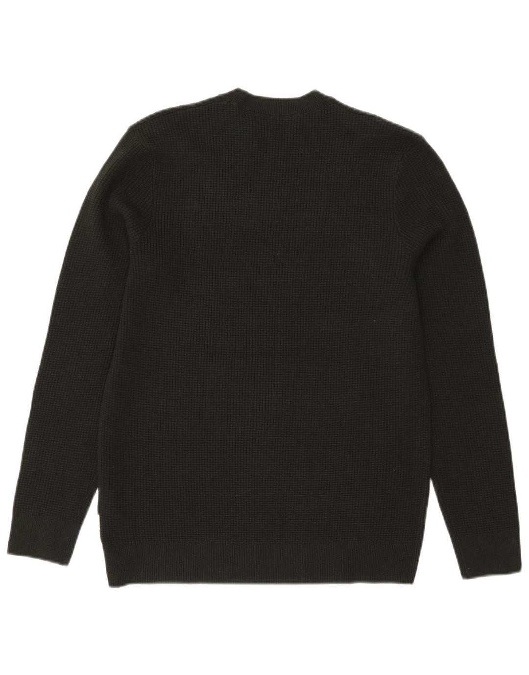 Suéter masculino Marks & Spencer com gola redonda, pequeno poliéster cáqui