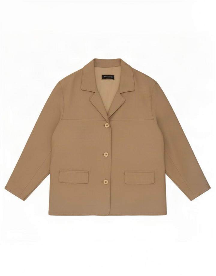 Equipe Womens Loose Fit Leather Jacket IT 42 Médio Bege