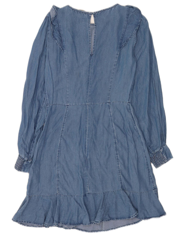 Vestido jeans feminino Oasis Reino Unido 8 pequeno azul Lyocell