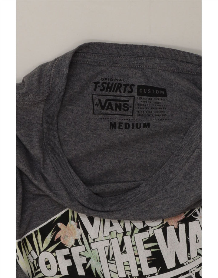 Vans Camiseta masculina gráfica Top cinza médio algodão manchado