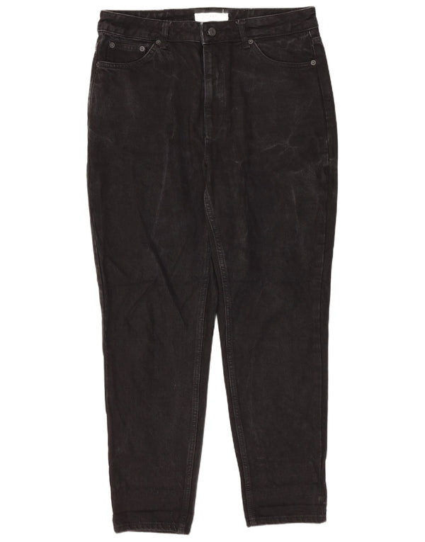 Topshop feminino Mom Tapered Jeans W32 L26 algodão preto