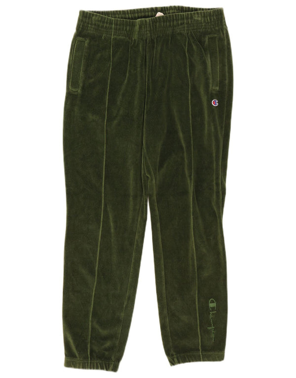 Calça esportiva feminina de veludo Champion Joggers algodão verde médio
