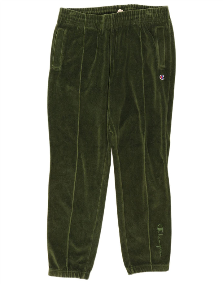 Calça esportiva feminina de veludo Champion Joggers algodão verde médio