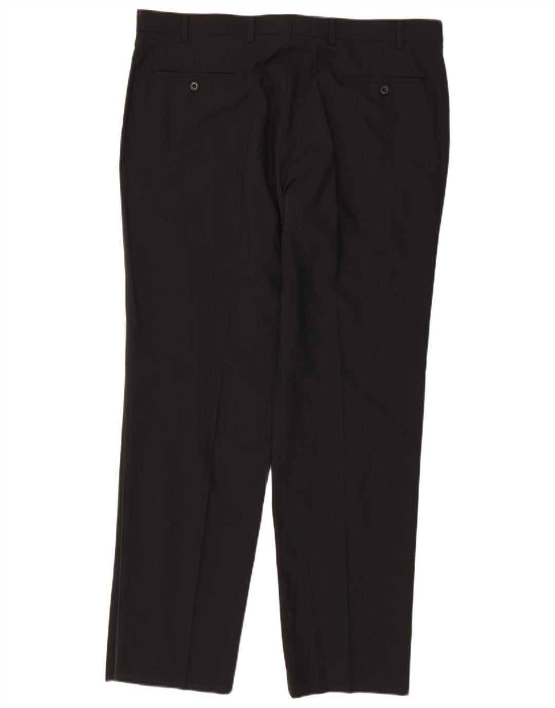 Calça masculina de terno reto Marks & Spencer W40 L33 lã preta