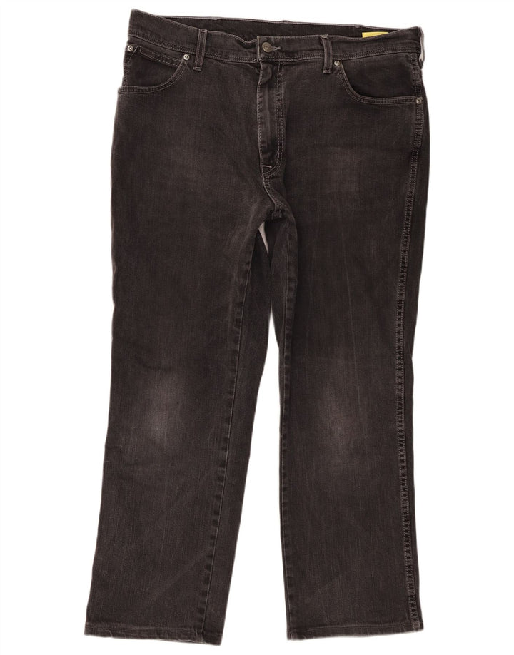 Wrangler Mens Straight Jeans W38 L27 Cinza Algodão