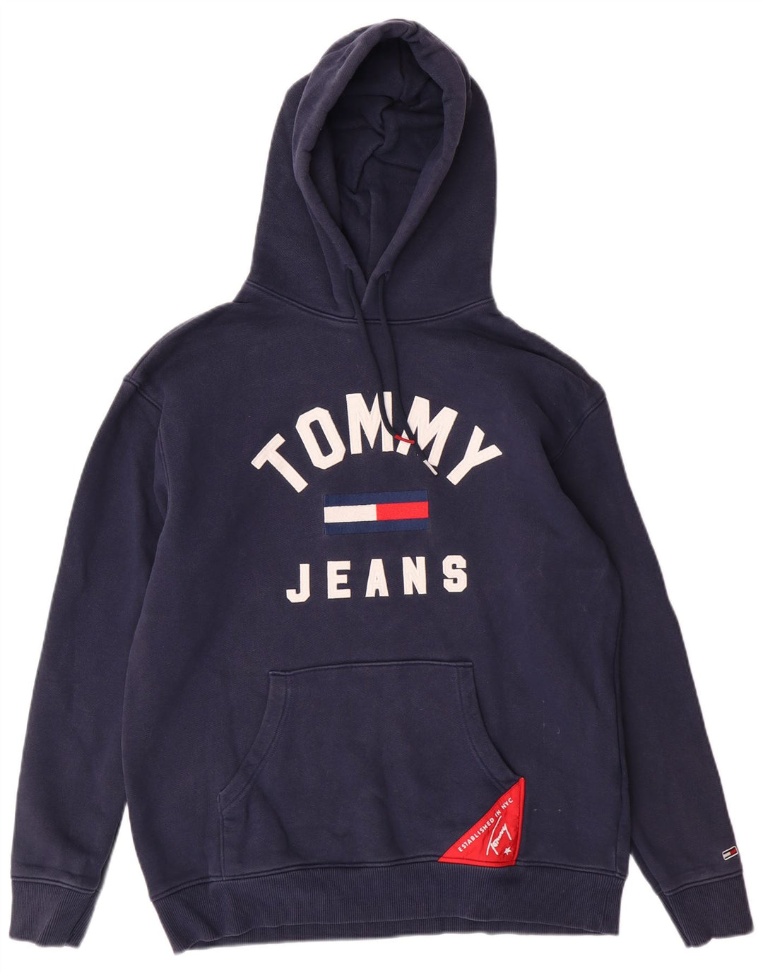 Tommy Hilfiger moletom com capuz gráfico masculino médio algodão azul marinho