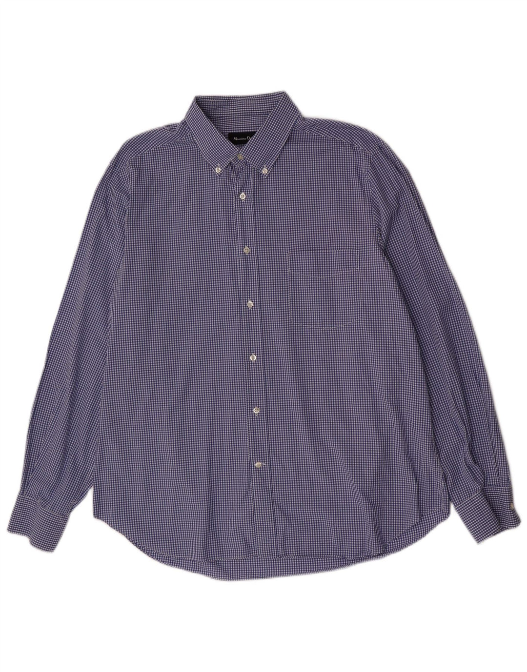 Camisa masculina Massimo Dutti 2XL algodão guingão azul