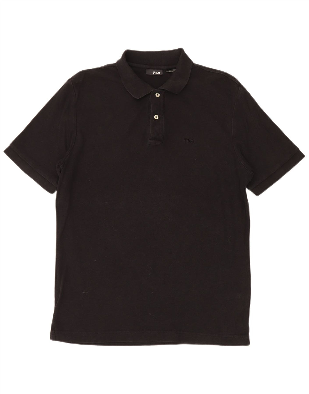 Camisa polo masculina FILA de algodão preto médio