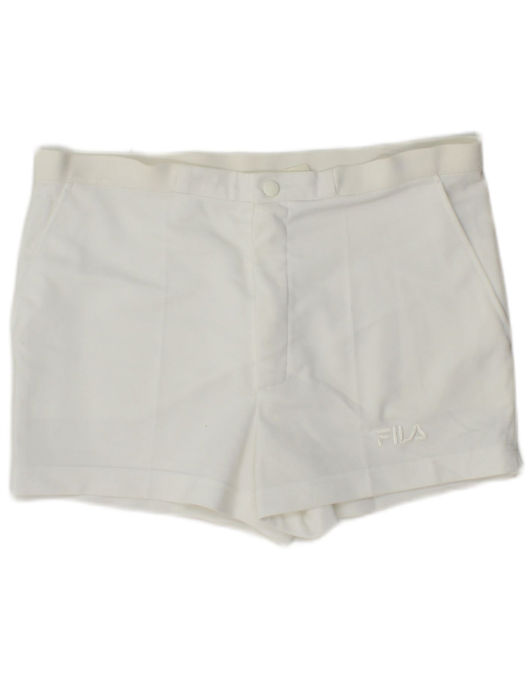 FILA Mens Chino Shorts IT 50 Grande W34 Poliéster Branco