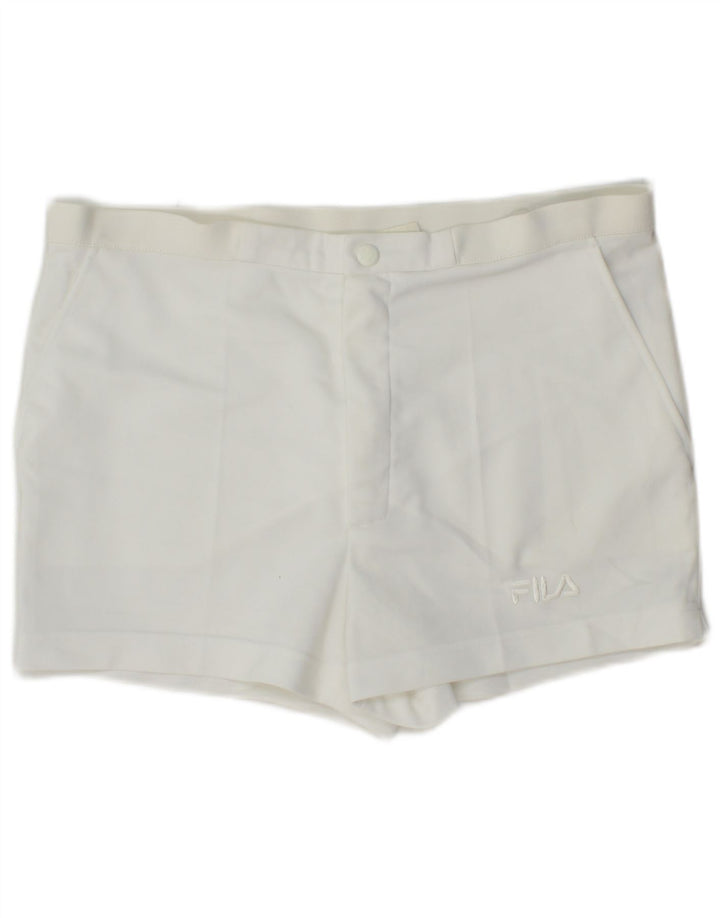 FILA Mens Chino Shorts IT 50 Grande W34 Poliéster Branco
