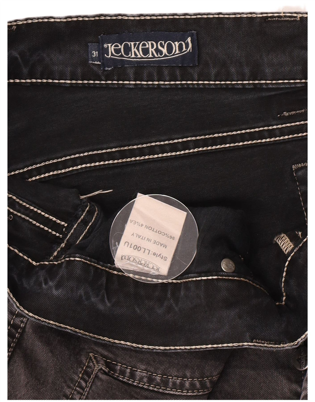 Jeckerson Calça jeans reta masculina W31 L30 algodão cinza